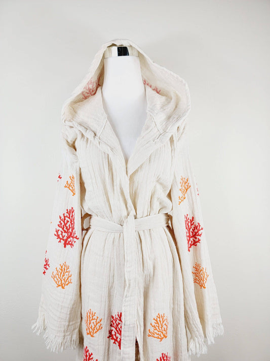 Muslin Robe, Beach robe, Bath robe and spa,Unisex Robe Reef