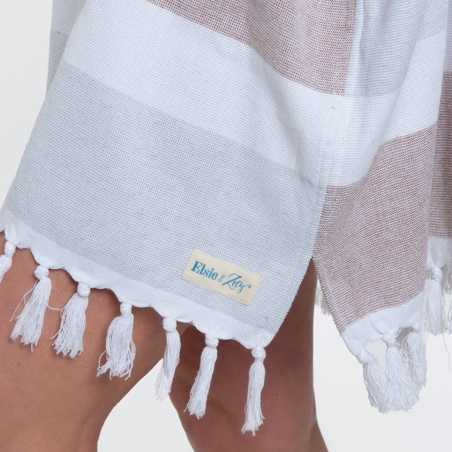 Freya Hooded Terry Cloth One Size Poncho Swimsuit Cover Up Elsie & Zoey