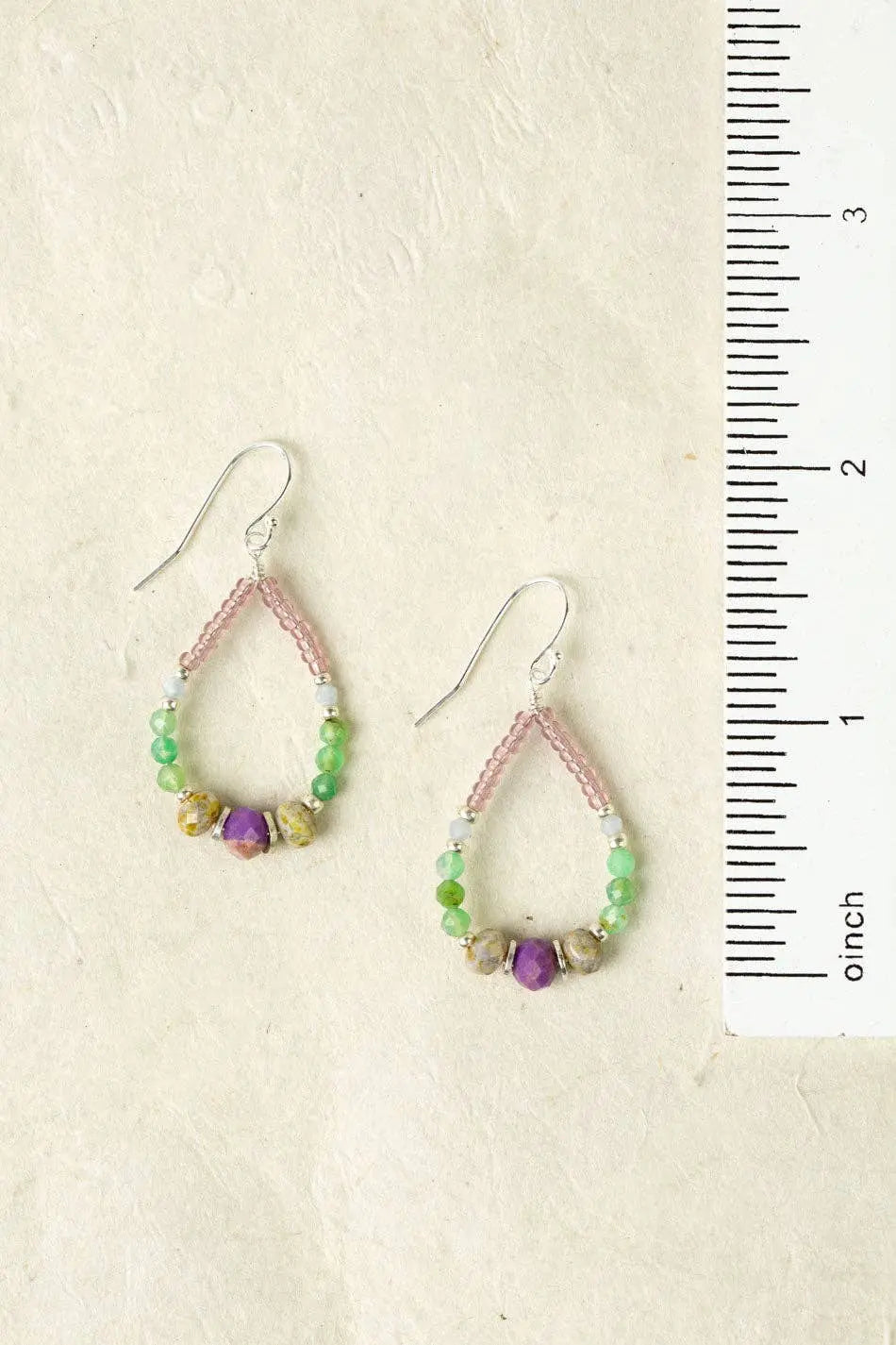 Cave Spring Phosphosiderite, Czech Glass, Chrysoprase Hoop Earrings Anne Vaughan Designs Jewelry