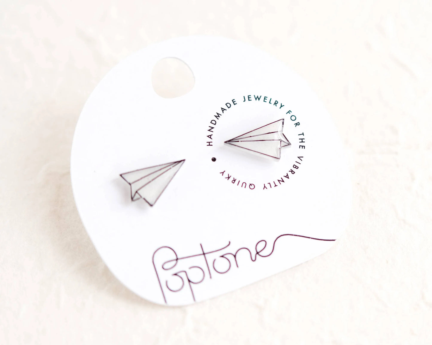 Paper Airplane Stud Earrings Poptone Co.