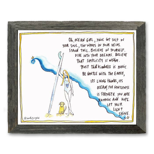 'Ocean Girl' by Sandy Gingras Shelf Art