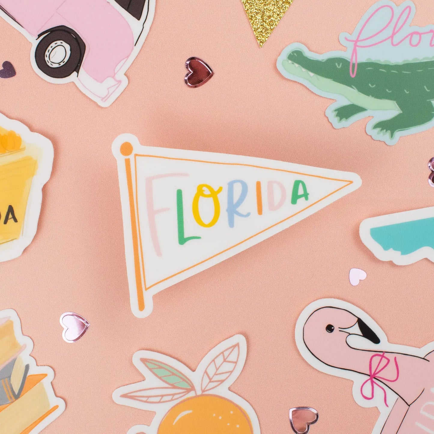 Rainbow Florida Pennant Sticker Declaration & Co