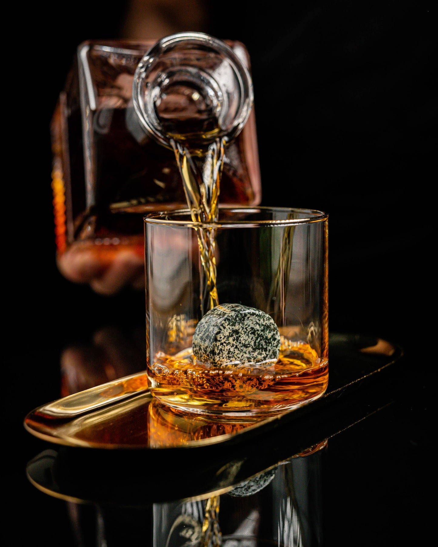 The Gourmet Set - Whiskey Rocks & Bourbon Barrel Aged Coffee ROCKS Whiskey Chilling Stones