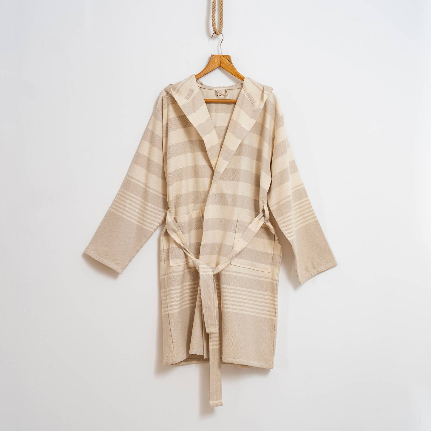 Bathrobe Turkish Cotton LightWeight Summer Hood Kimono Robe