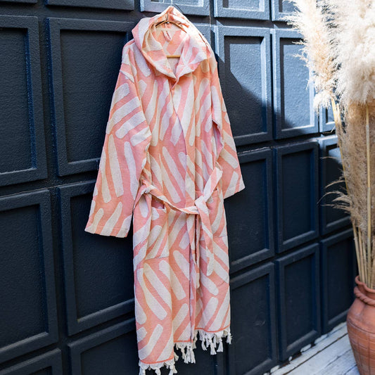 Terrybacked Bathrobe Turkish Cotton Light Weight Hood Quick