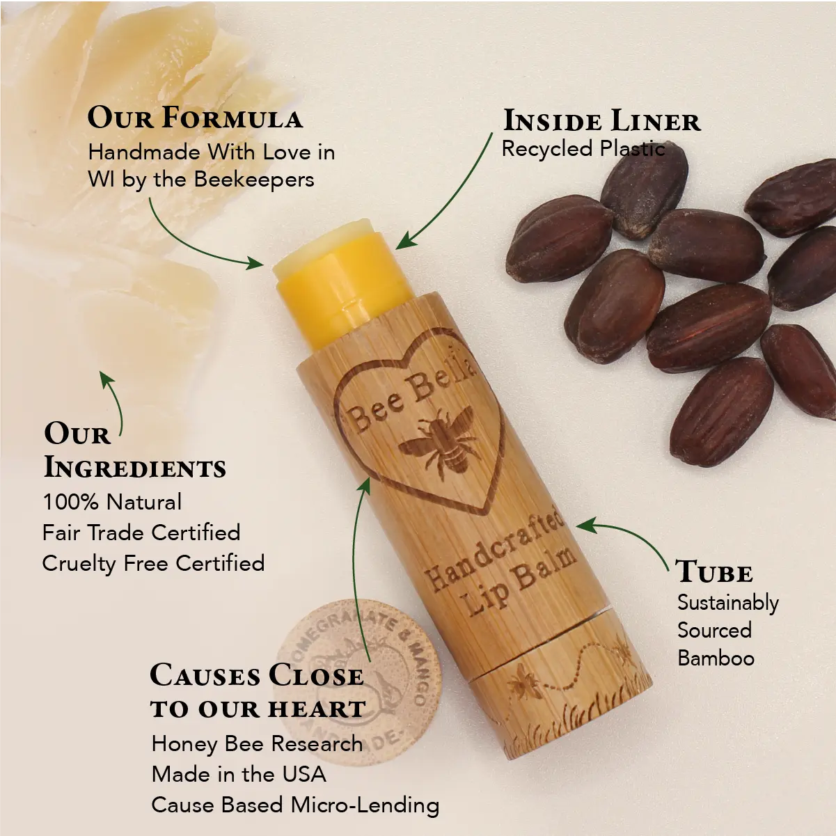 Pomegranate Mango Lip Balm Bee Bella