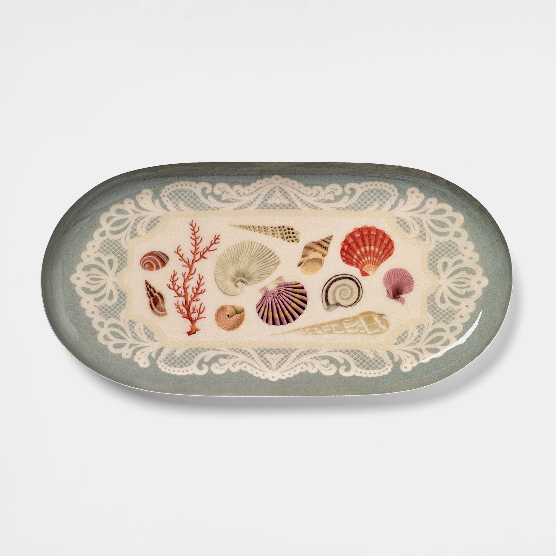Oval Enamel Tray- Specimens of the Sea Roomytown Inc