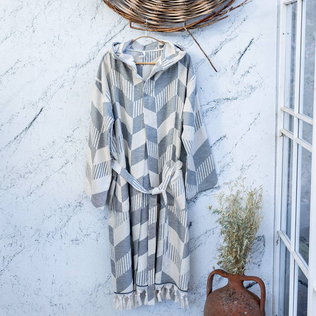 Raised Terry Bathrobe Turkish Cotton Light Weight Quick-dry