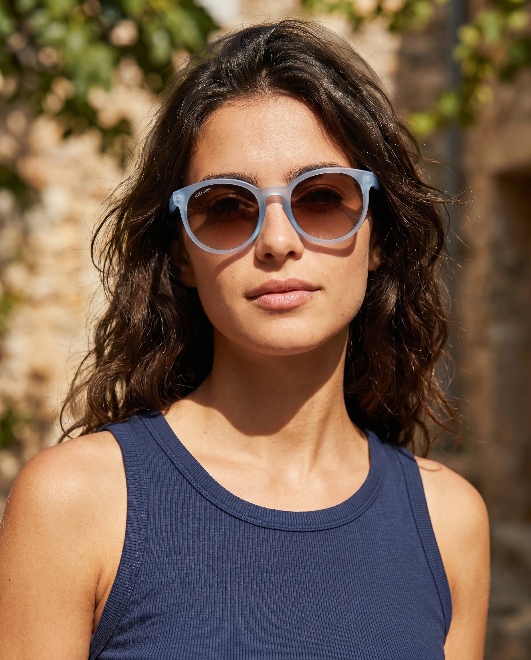 BP19887 - NEW Arches Soft Denim Blue/ Brown Polarized Lens Blue Planet Eco-Eyewear