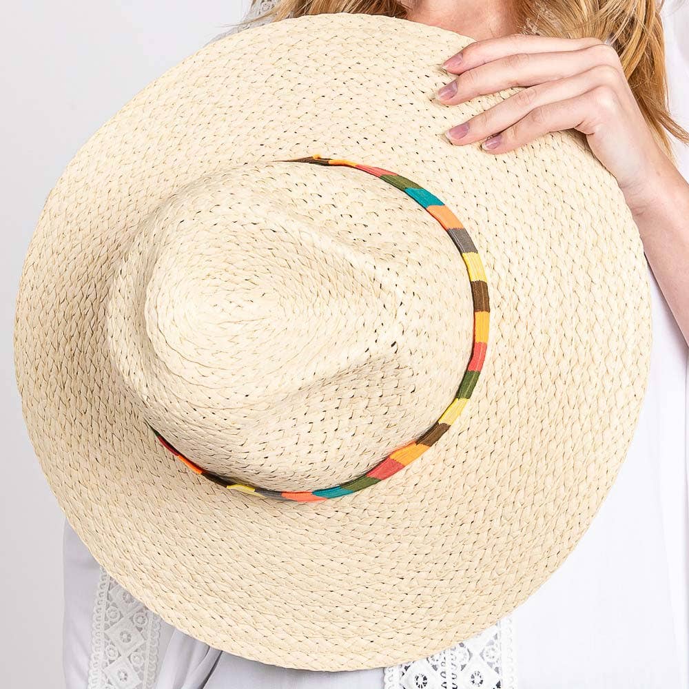 Multi Color Stripe Band Straw Hat Sensibling Corp.