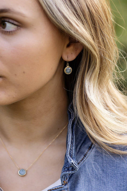 Favorites Aquamarine Bezel Earrings