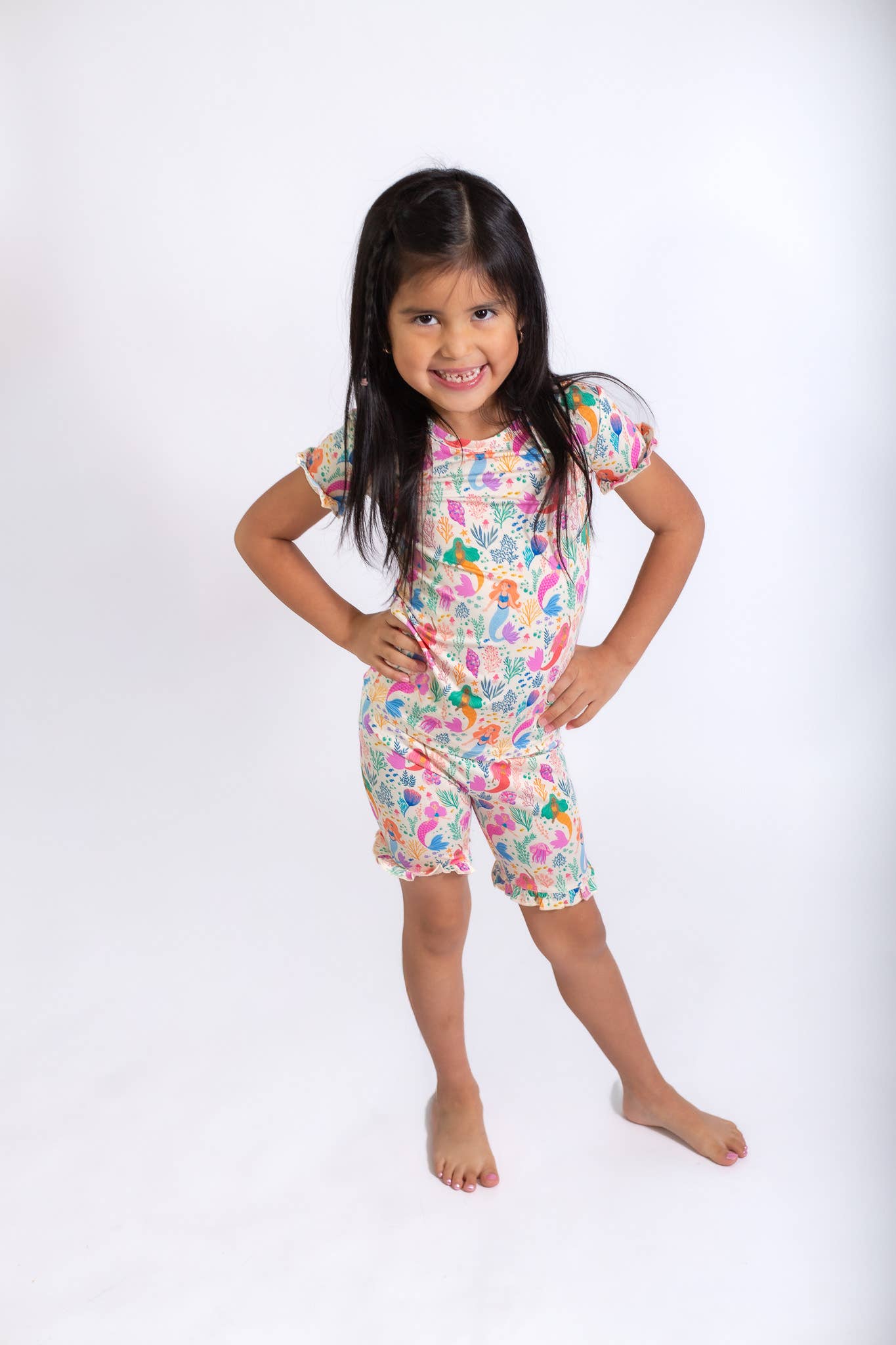 Mermaid Beach Two Piece PJs with Ruffles