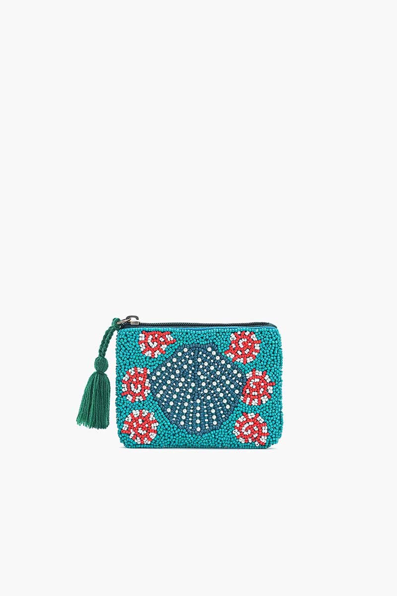 Teal Shell Mini Pouch