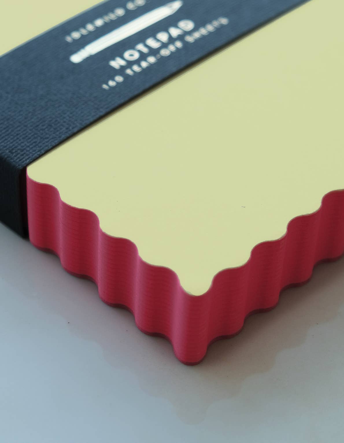 Mini Wave Shaped Notepad | Citron + Hot Coral Edge Idlewild Co.