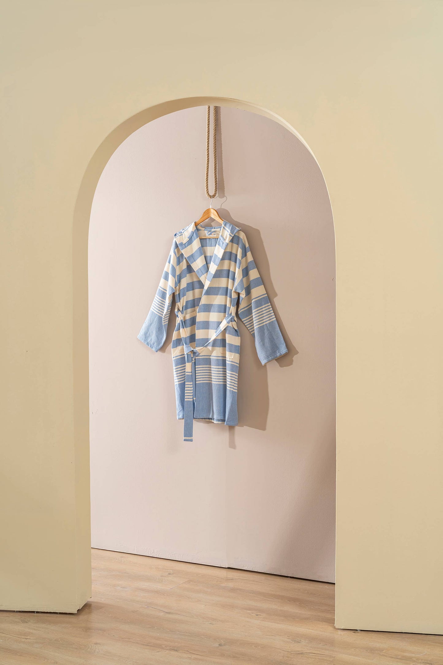 Bathrobe Turkish Cotton LightWeight Summer Hood Kimono Robe