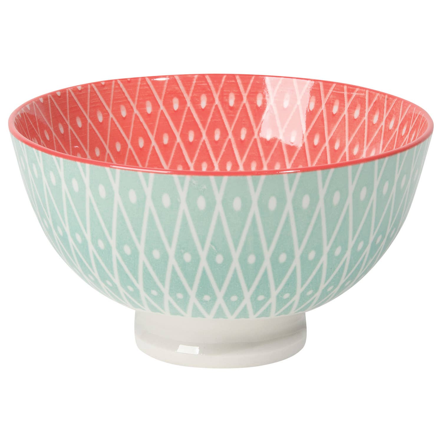 Geo Pink Stamped Bowl 4 inch