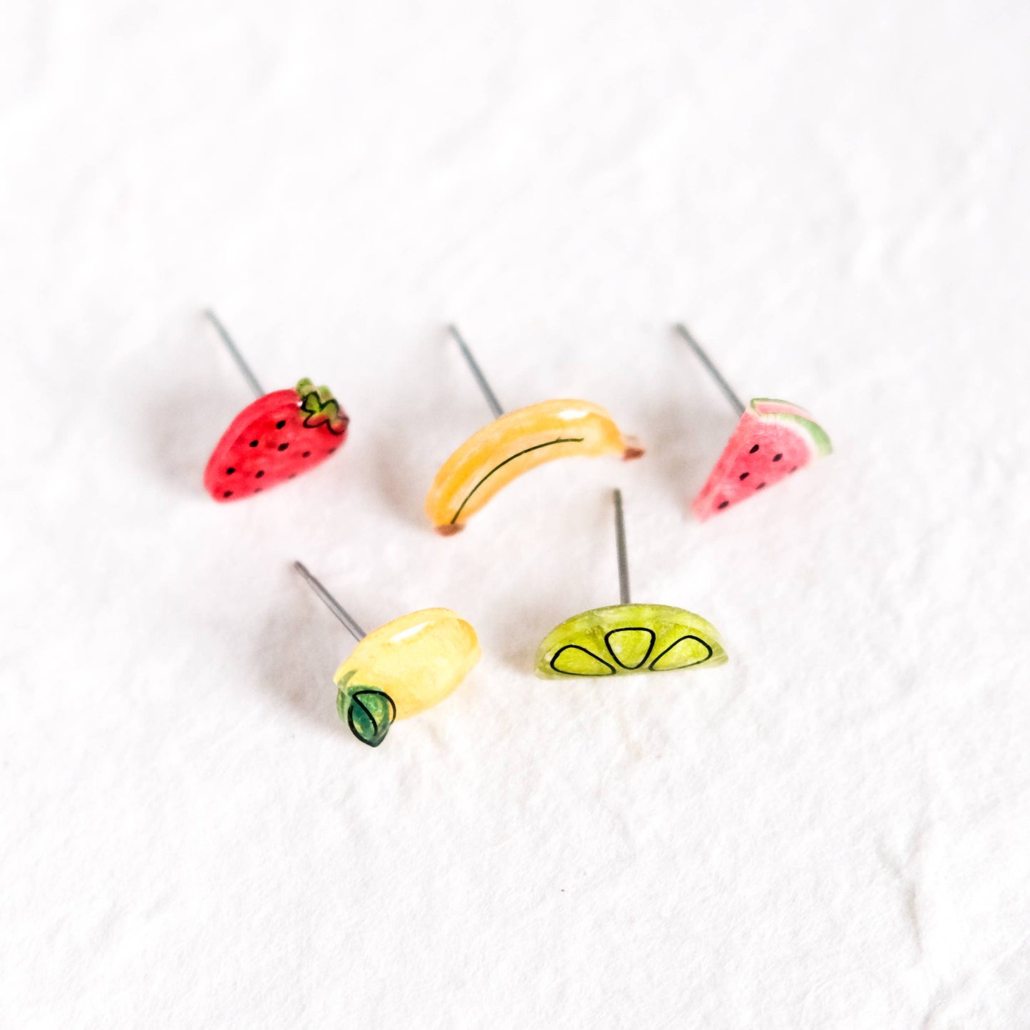 Mini Fruit Stud Earrings - Set of 5 Mix and Match