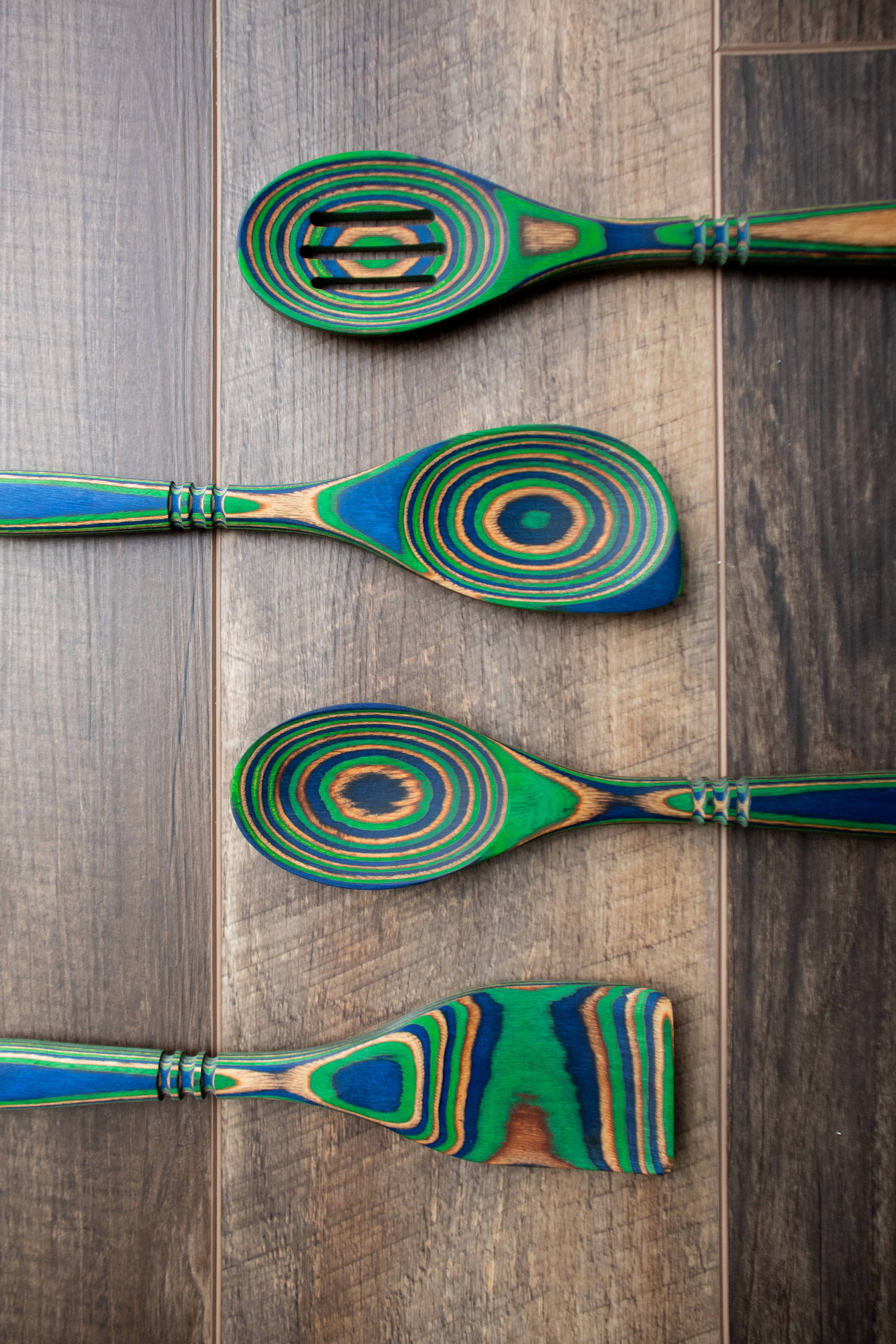 12" Peacock Pakka Spoon