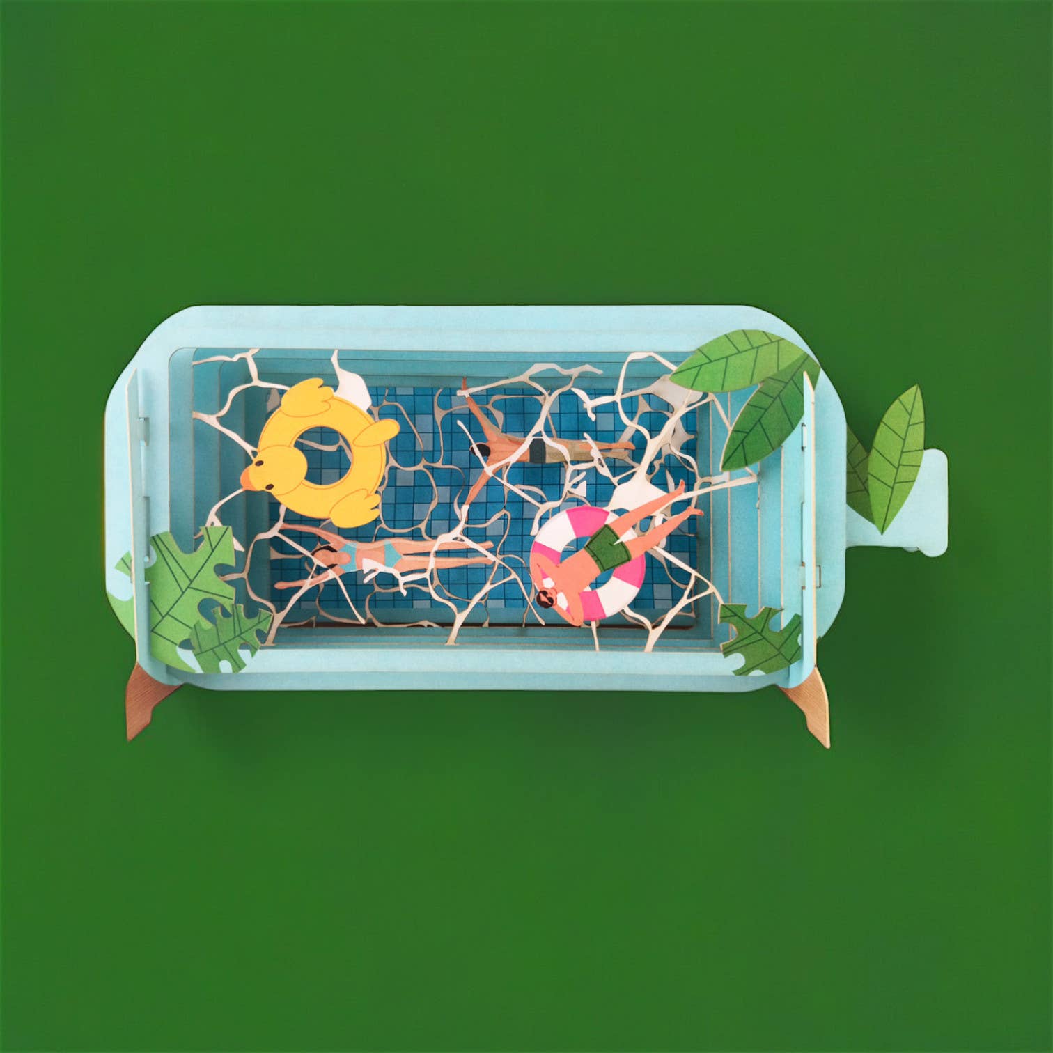 Summer swimming Pop Up Greeting Card Alljoy Design