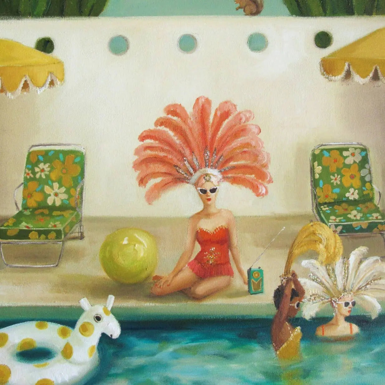 Poolside Art Print - 8.5" X 11" JANET HILL STUDIO