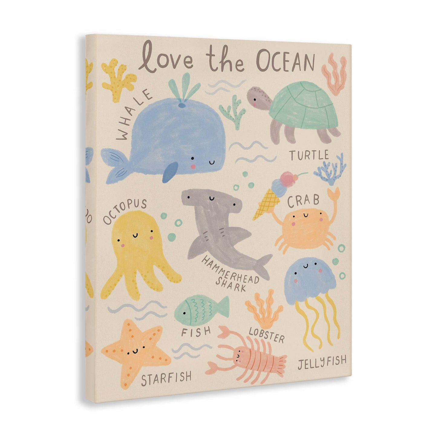 Love The Ocean Creatures Canvas Art