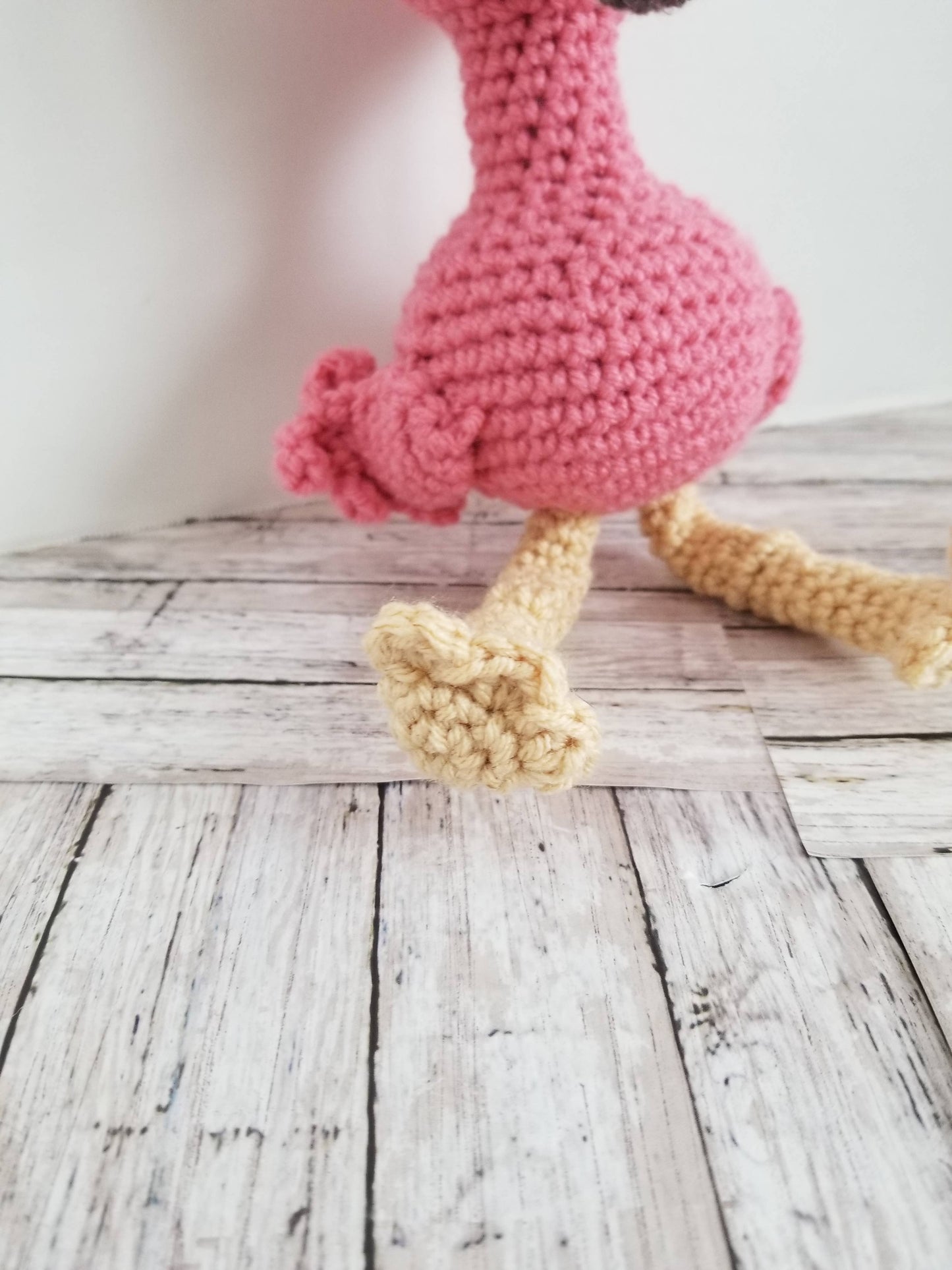 Baby Flamingo Plush, Mini Crochet Stuffed Animal Amigurumi T
