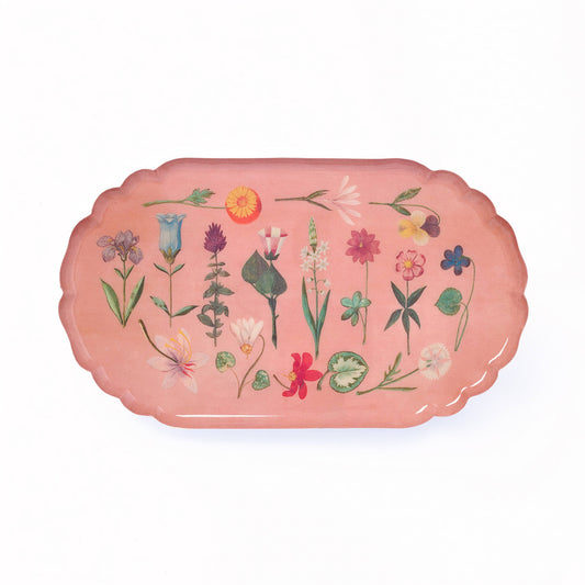 Scalloped Enamel Tray - Festival of Flowers