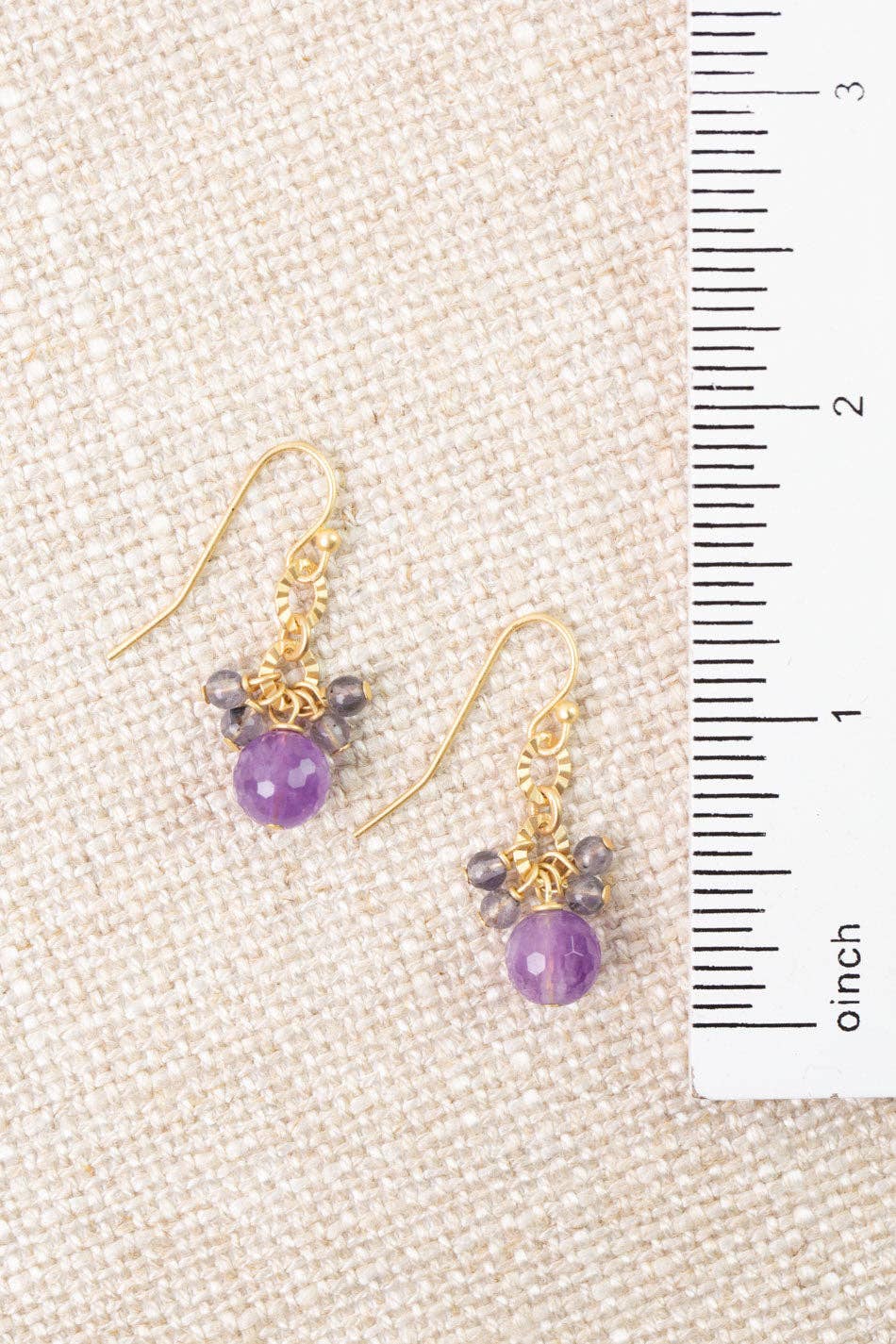 Folklore Tanzanite, Amethyst Cluster Earrings