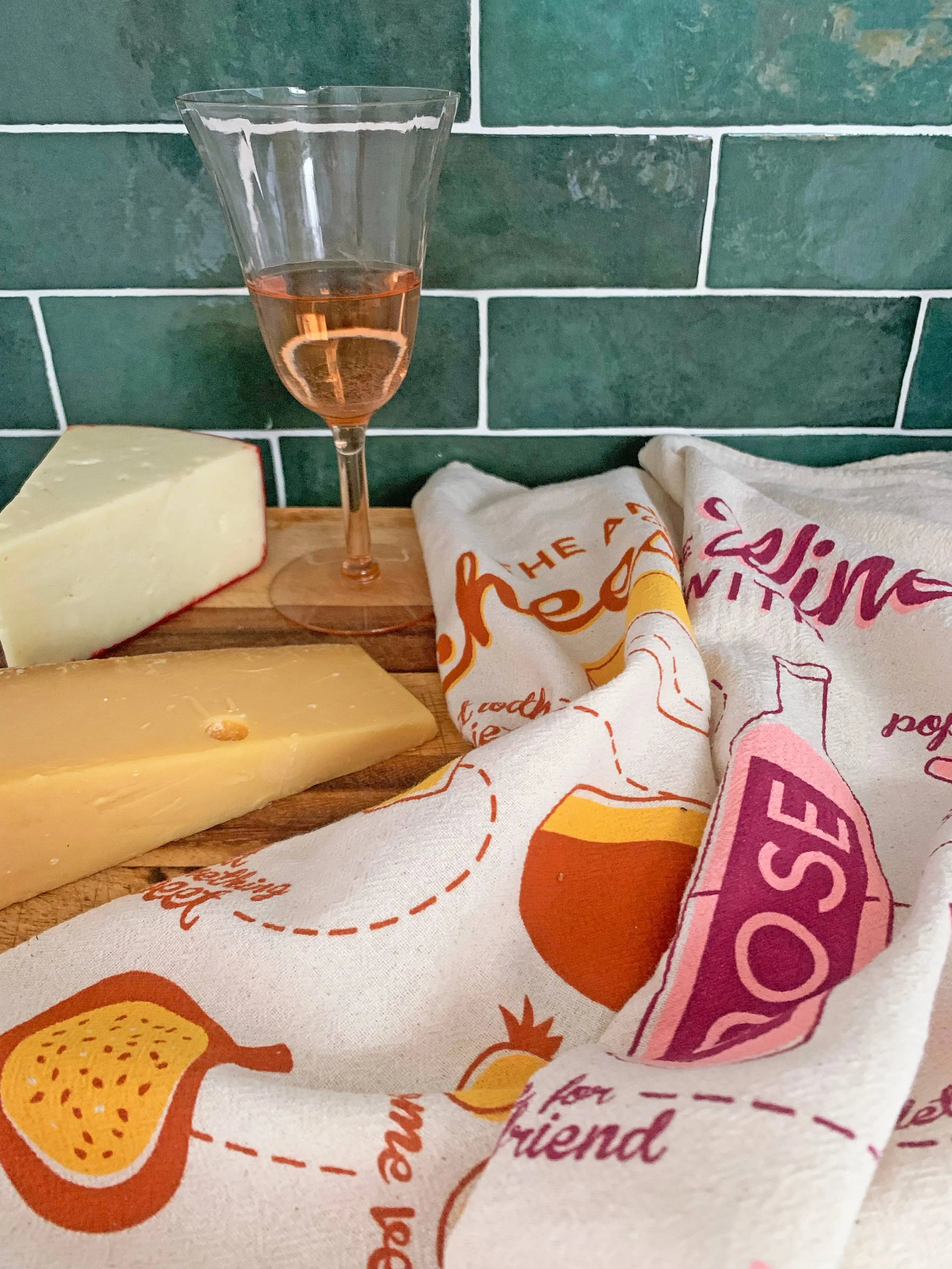 PERFECT PAIRING (Wine, Cheese) - Tea Towel Set of 2 The Neighborgoods