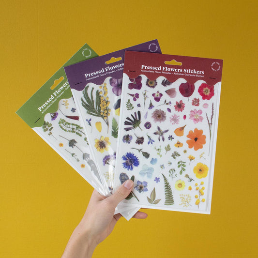 Pressed Flowers Sticker Sheet Botanopia USA - gifts , decor and cards for plant lovers