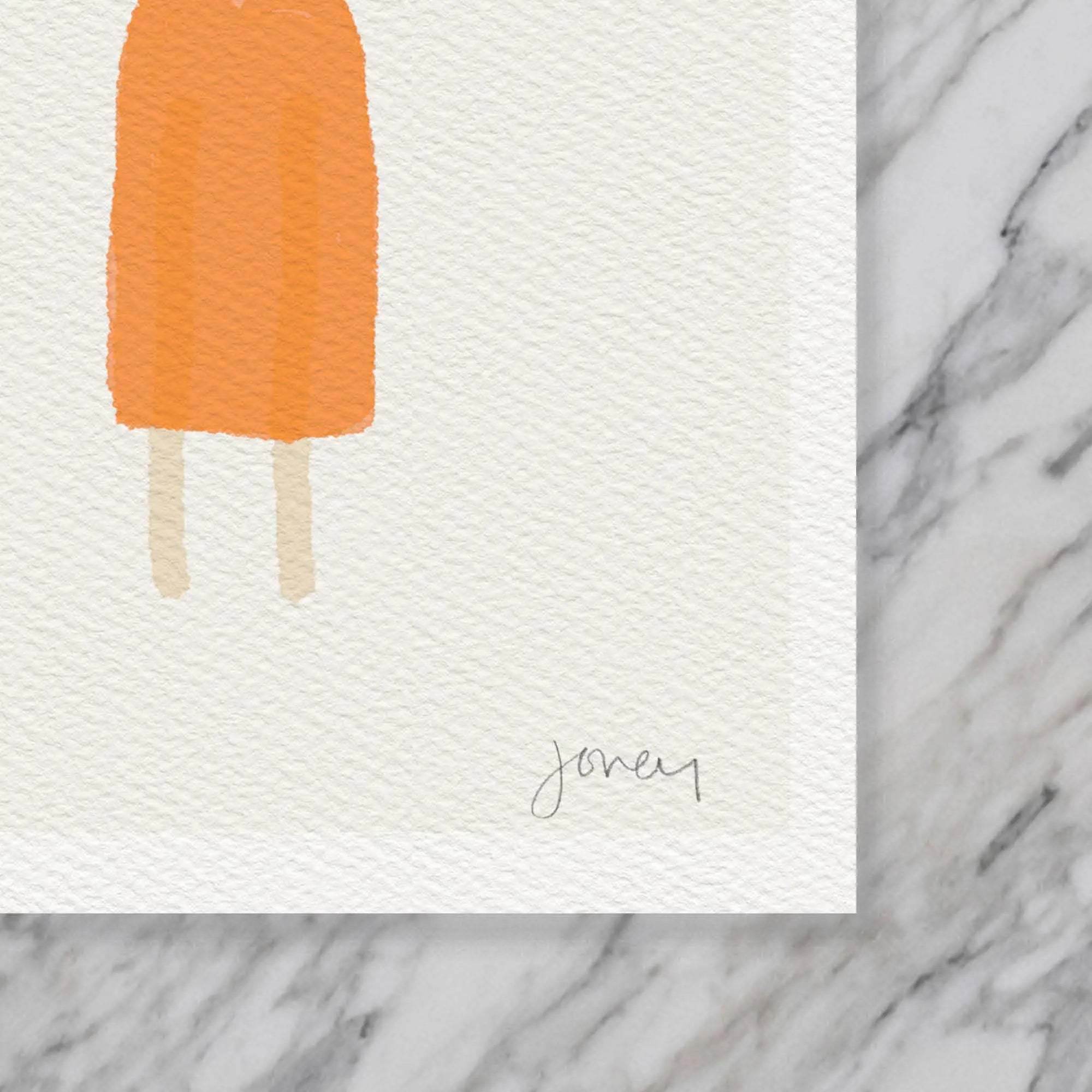Pink and Orange Popsicle Art Print. Signed. Jorey Hurley