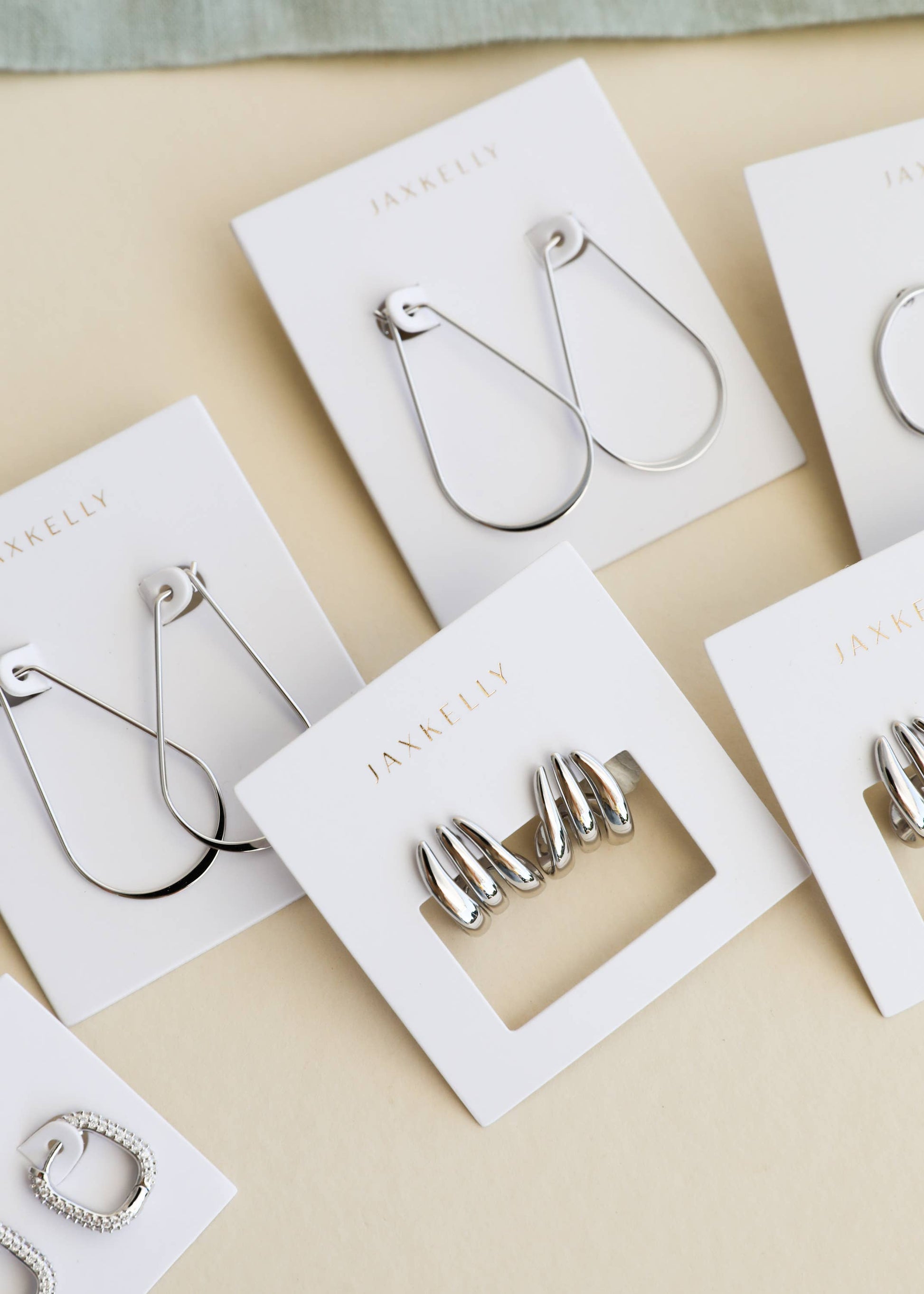 Silver Long Oval Hoop JaxKelly