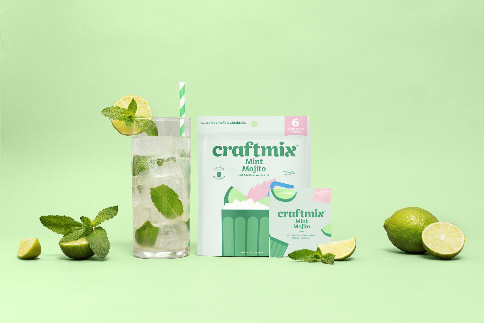 Mint Mojito Cocktail / Mocktail Mixer - 6 Servings Multipack Craftmix