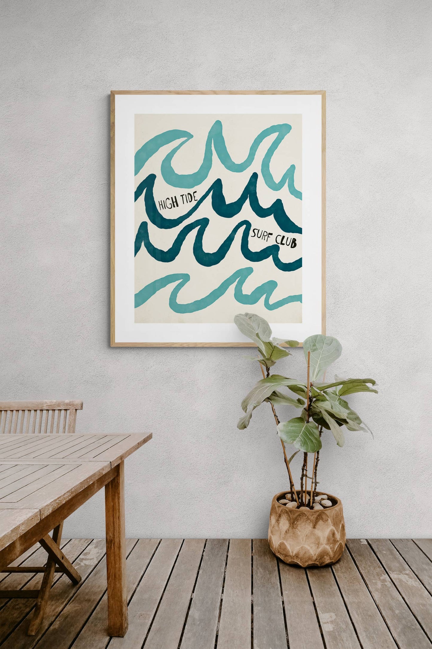 Modern Coastal Art Print - High Tide Surf Club