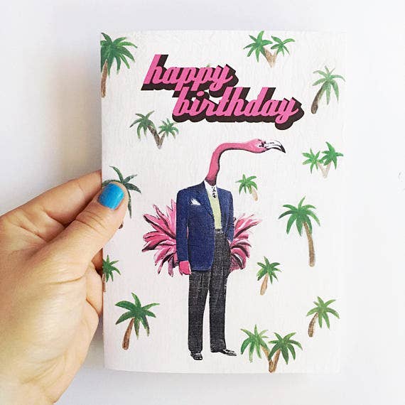 Flamingo Birthday Card