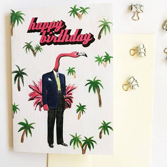 Flamingo Birthday Card
