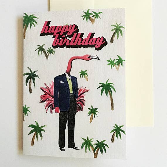 Flamingo Birthday Card