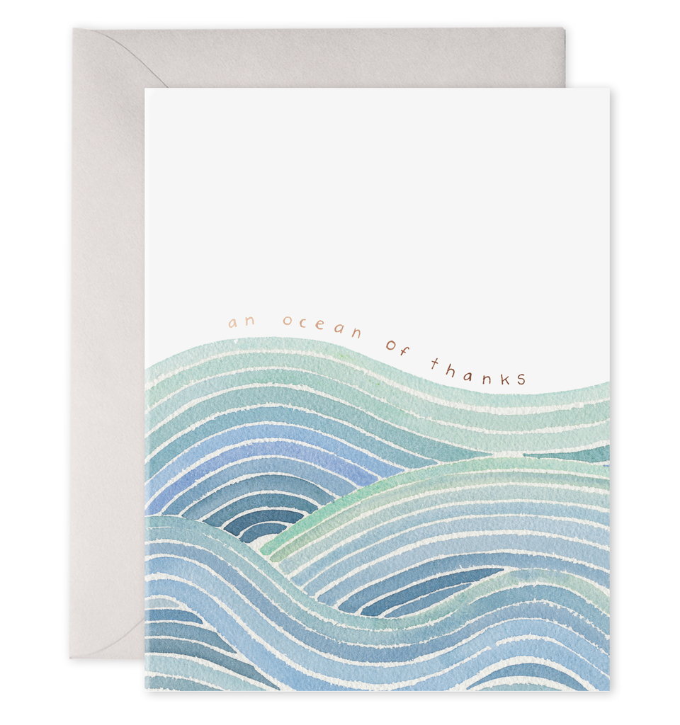 Ocean of Thanks Greeting Card E. Frances Paper