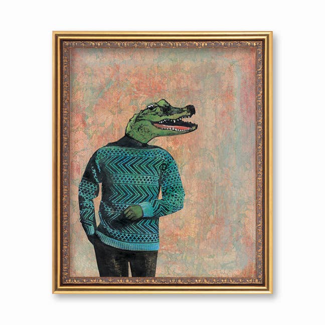 Alligator Retro 8x10" Art Print - Gifts for Men