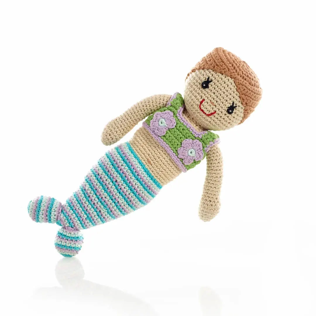 Handmade Mermaid Doll in Turquoise Pebble