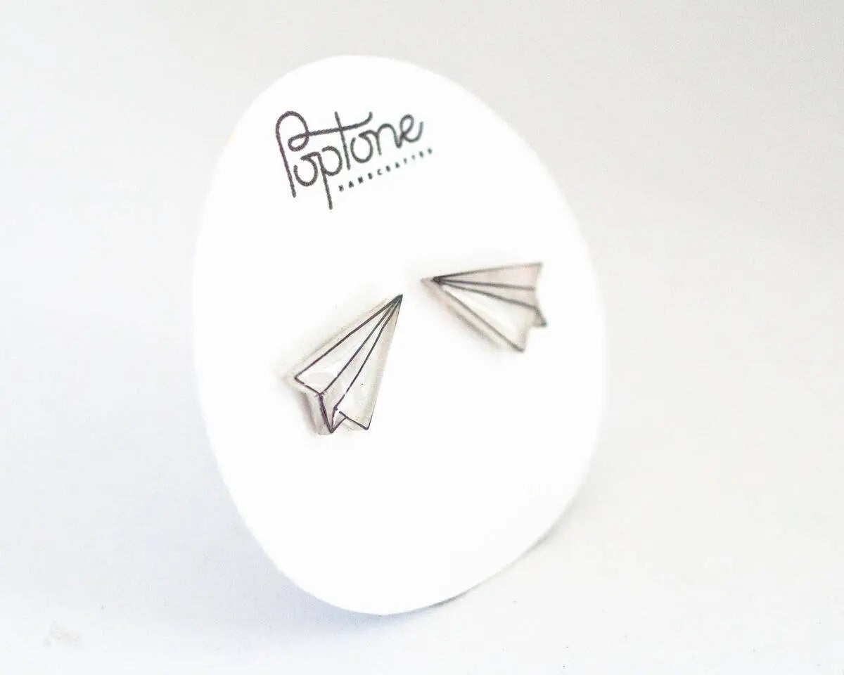 Paper Airplane Stud Earrings Poptone Co.