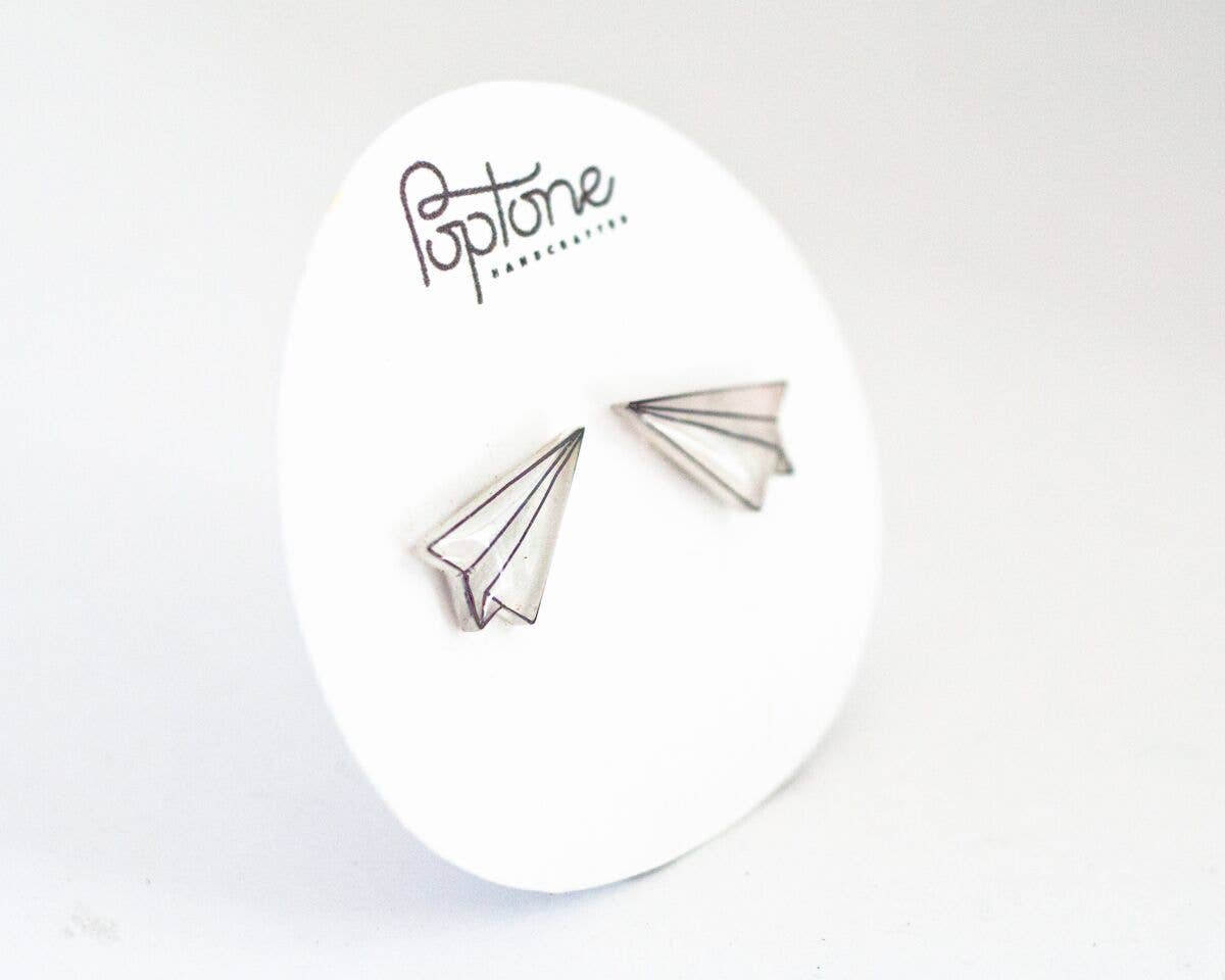 Paper Airplane Stud Earrings