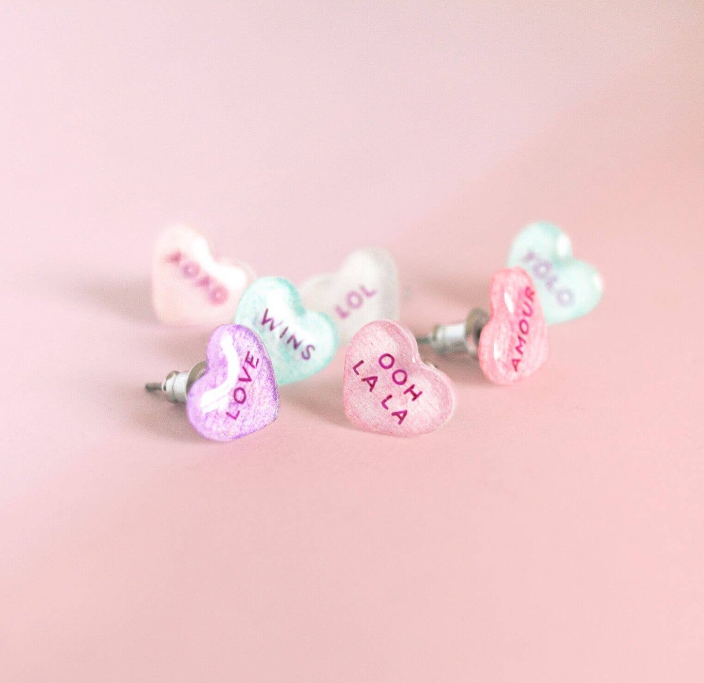 Valentine Candy Heart Earrings: Lol + Yolo