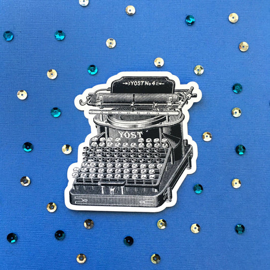 Antique Typewriter Vinyl Sticker