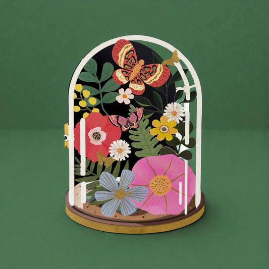 Original paper cut card - AL291 FLOWER Alljoy Design