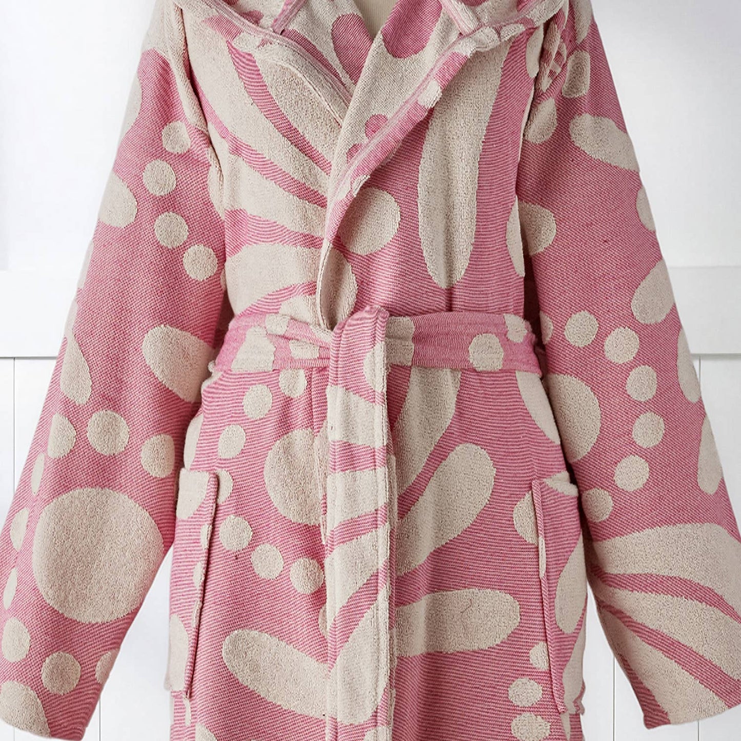 Pink Swirl Bathrobe Turkish Cotton Quick dry Resort Robe Kikoya