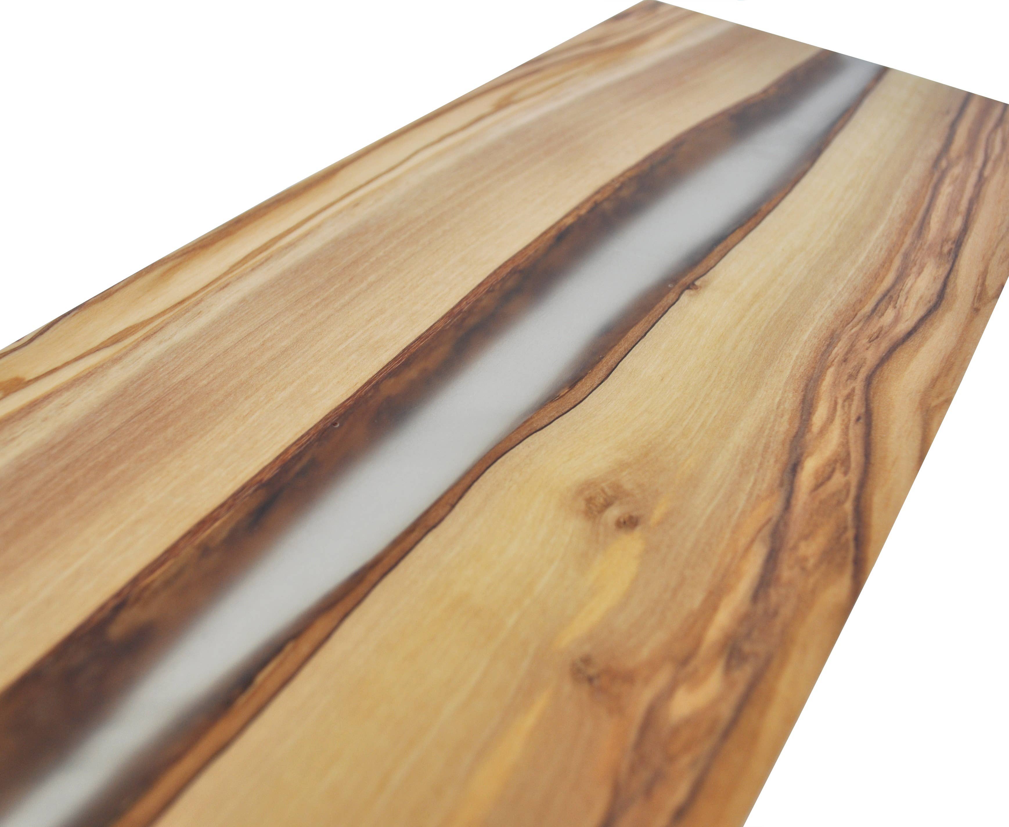 Olive Wood Cutting Board with River of Clear Resin -18” x 7” Naturally Med Inc.