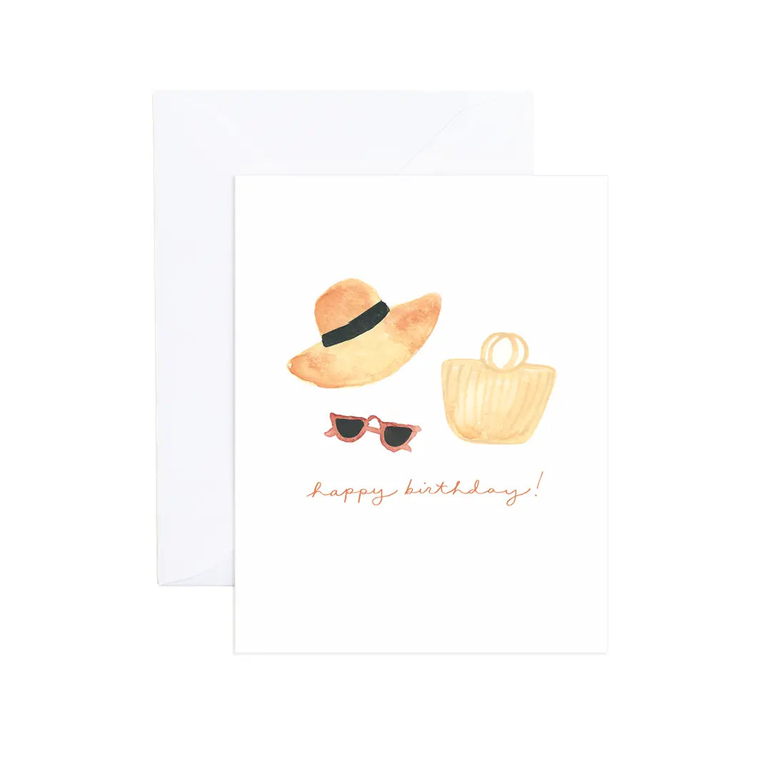 Sutton Watercolor Beach Girl Birthday Card Evergreen Summer