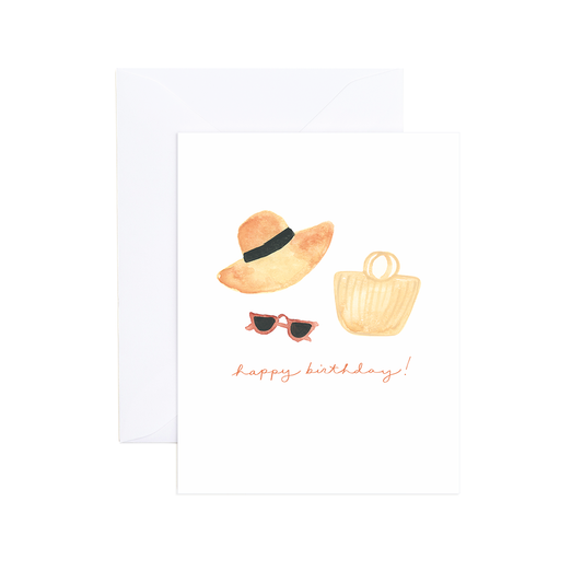 Sutton Watercolor Beach Girl Birthday Card Evergreen Summer