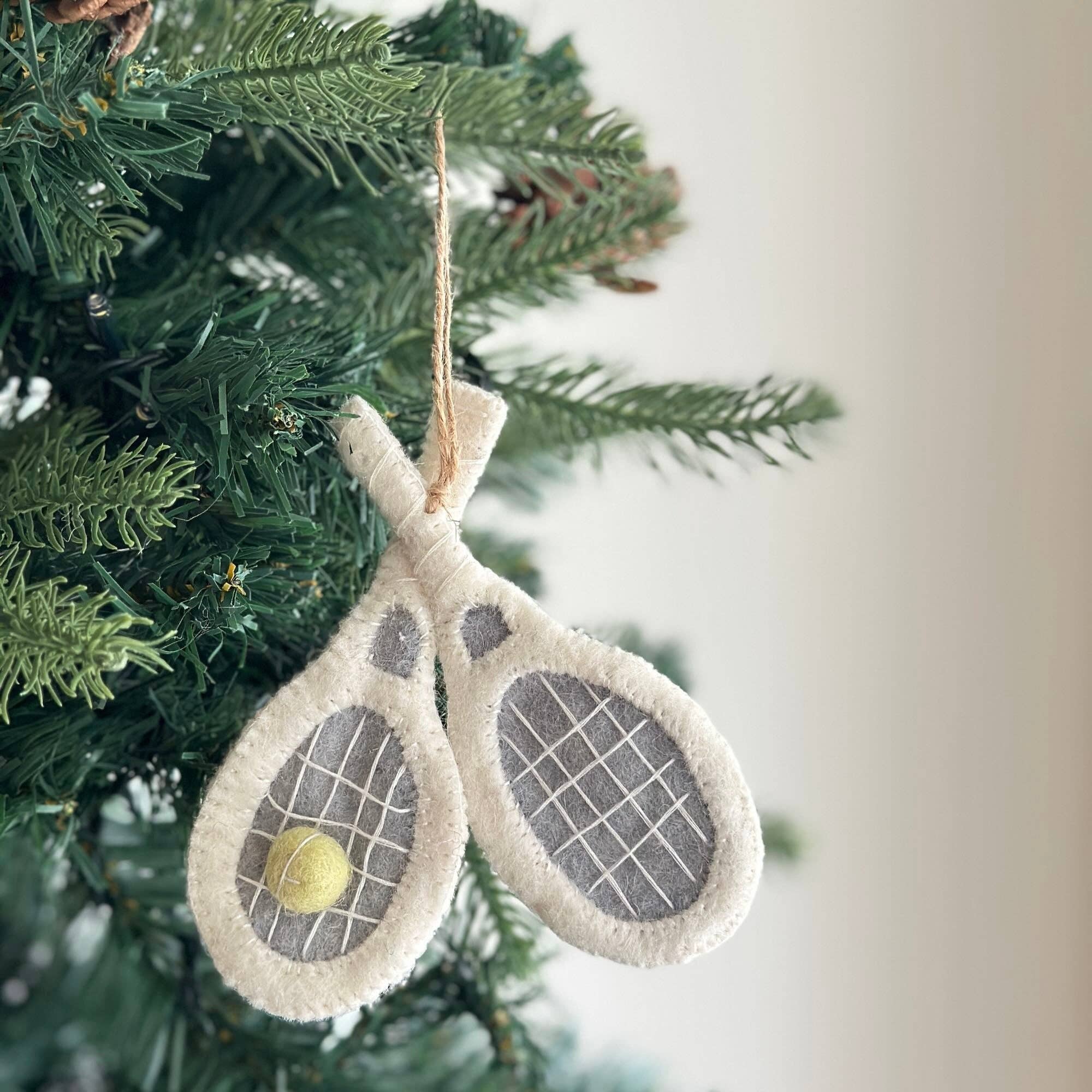 White Tennis Racket Ornament Ganapati